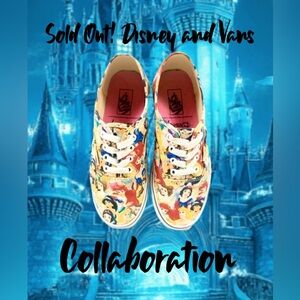 Disney X Vans SOLD OUT! The Yellow and Blue Disney Princess Design RARE!